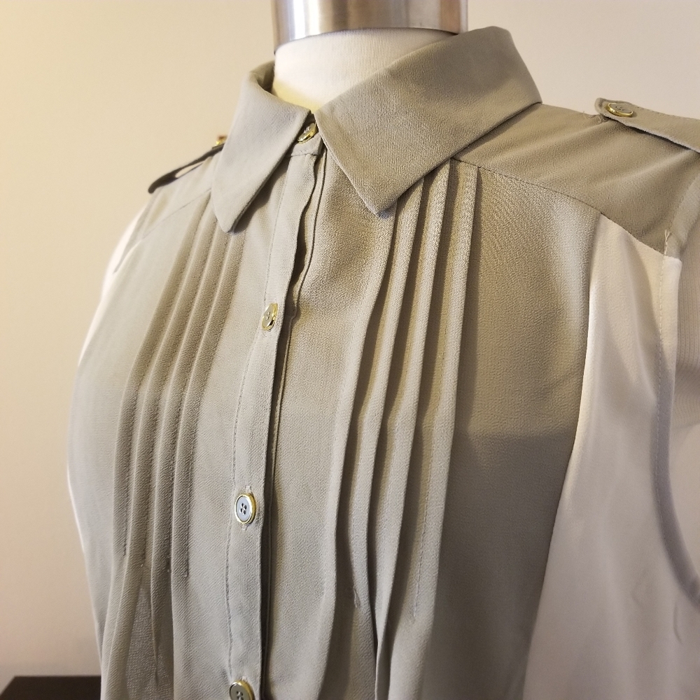 Green/WHT Blouse